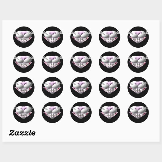 Cheshire Cat Smile Ronde Sticker (Vel)
