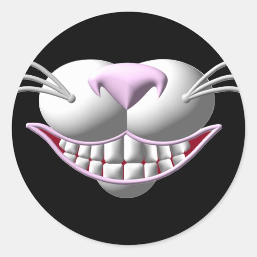 Cheshire Cat Smile Ronde Sticker (Voorkant)