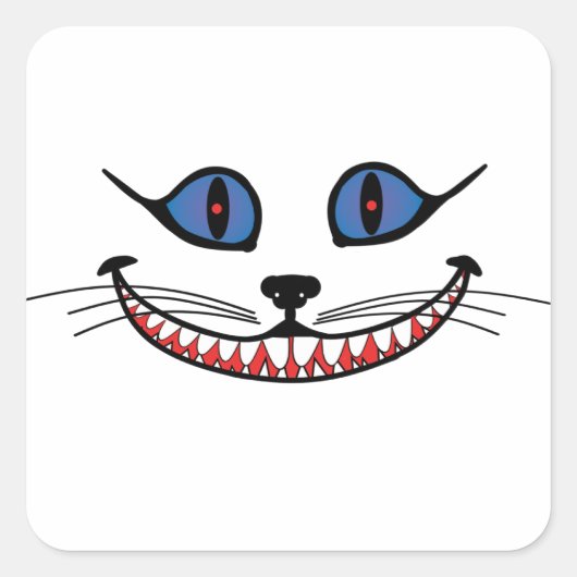 Cheshire Cat Smile Vierkante Sticker (Voorkant)