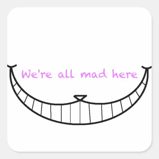 Cheshire Cat Smile Vierkante Sticker (Voorkant)