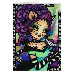 Cheshire Cat Smoke Card Alice Wonderland Fantasy