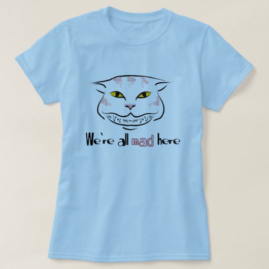 Cheshire Cat T-shirt (met tekst) (Design voorkant)