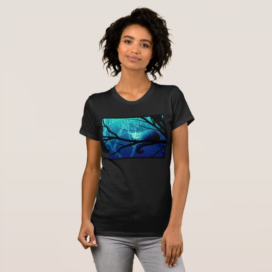 Cheshire Cat Tussen bomen T-shirt (Voorkant volledig)