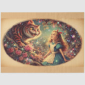 Cheshire Cat Vintage Wonderland Art Decoupage Tissuepapier (Voorkant)