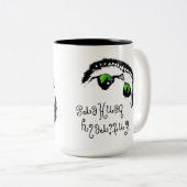 Cheshire Cat We zijn allemaal hier heel bonkers Tweekleurige Koffiemok (Voorkant rechts)