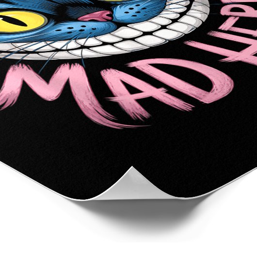 Cheshire Cat We Zijn Hier Allemaal Gek Wonderland  Poster (Hoek)