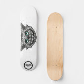 Cheshire cat zwart-wit-lijnenglimlach persoonlijk skateboard (Voorkant)