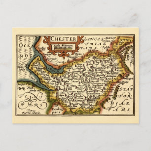 Cheshire (Chester) County, Engeland Antiquarische  Briefkaart