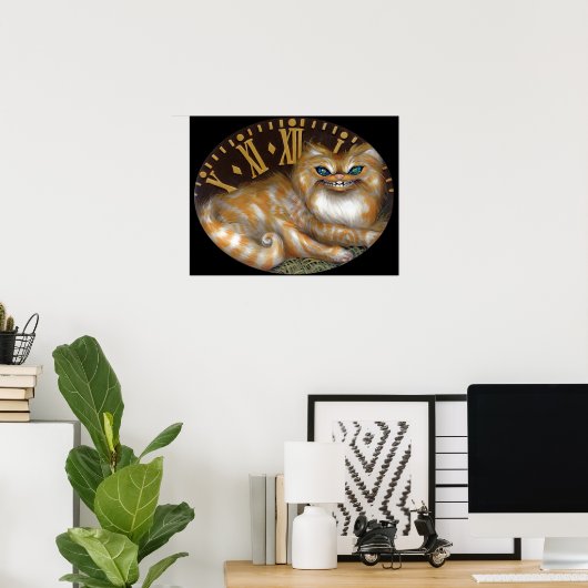 Cheshire Clock ART PRINT Wonderland Cat (Thuiskantoor)
