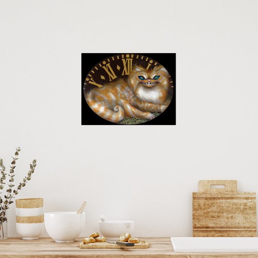 Cheshire Clock ART PRINT Wonderland Cat (Keuken)