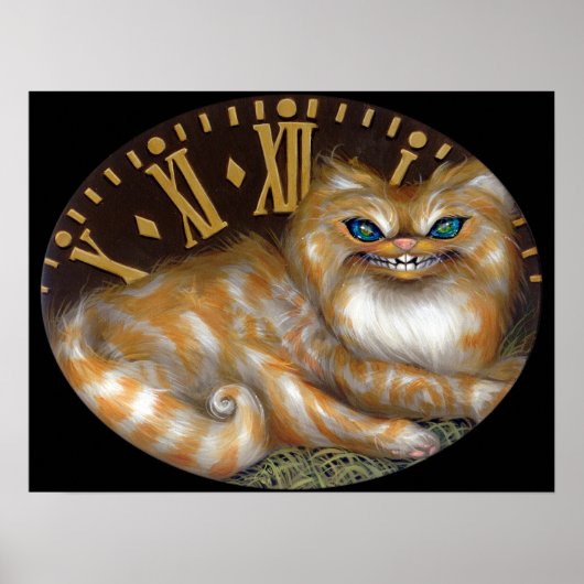 Cheshire Clock ART PRINT Wonderland Cat (Voorkant)