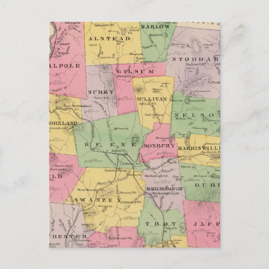 Cheshire County, NH Briefkaart (Voorkant)