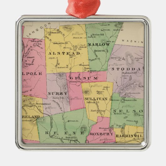 Cheshire County, NH Metalen Ornament (Voorkant)