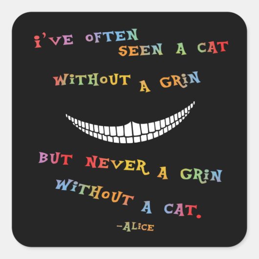 Cheshire Grin IV Vierkante Sticker (Voorkant)