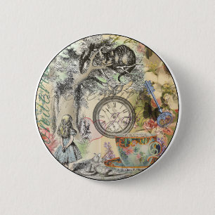 Cheshire Kat Alice Wonderland Klassieker Ronde Button 5,7 Cm