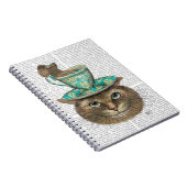 Cheshire kat met beker op hoofd notitieboek (Rechterzijde)
