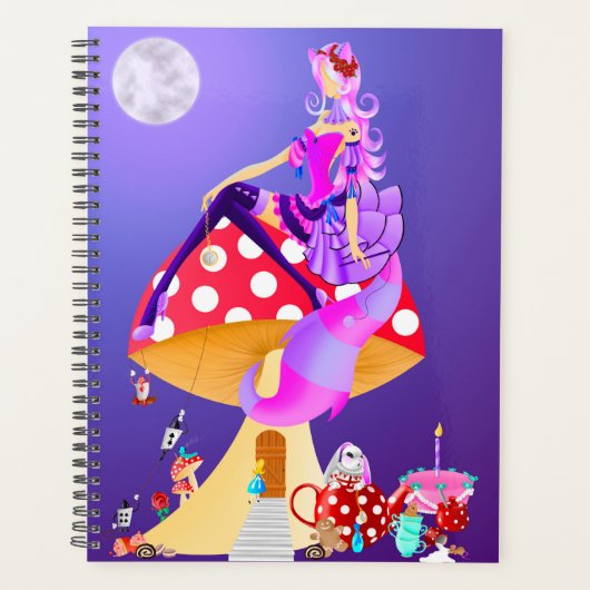 Cheshire Kat op paddenstoel wonderland Planner (Voorkant)
