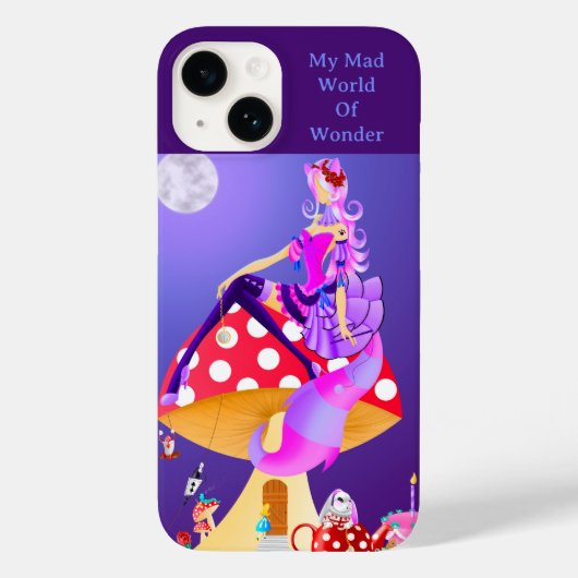 Cheshire Kat op Paddestoel Case-Mate iPhone Case (Achterkant)