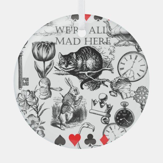 cheshuurkat klassieke alice uit wonderland glas ornament (Voorkant)