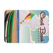 Chesil Beach Dorset Cartoon poster. Magneet (Horizontaal)