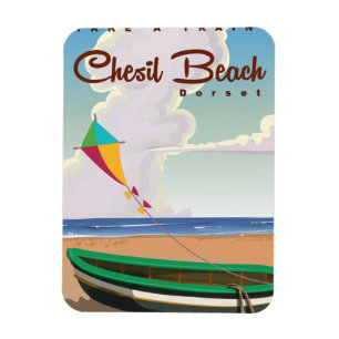 Chesil Beach Dorset  Cartoon poster. Magneet