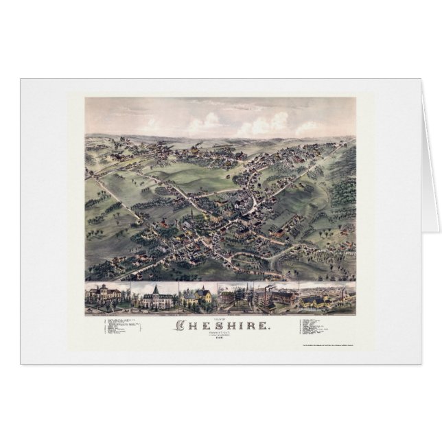 Chesire, CT Panoramic Map - 1882 (Voorkant Horizontaal)