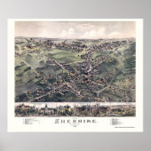 Chesire, CT Panoramic Map - 1882 Poster (Voorkant)