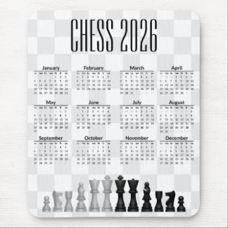 Chess 2026 Calendar Mousepad Muismat