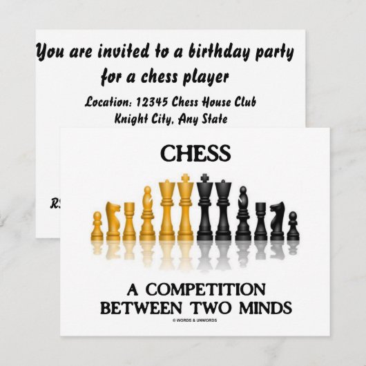 Chess A Competition between Two Minds (Birthday) Kaart (Voorkant / Achterkant)