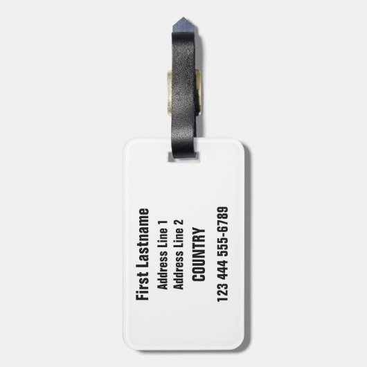 CHESS aangepast bagagelabel (Achterkant verticaal)