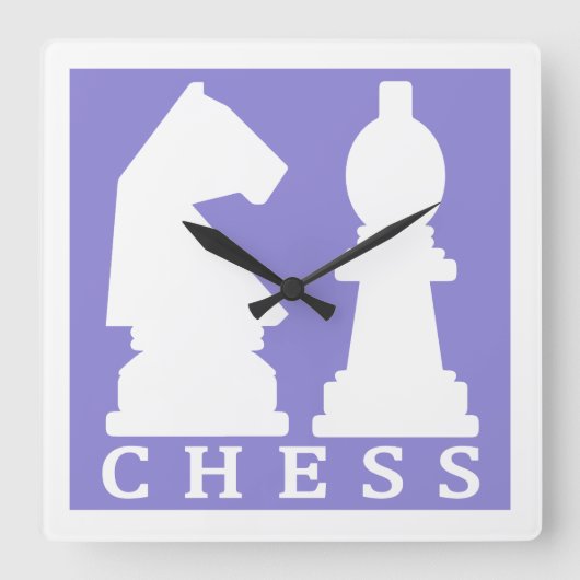 CHESS aangepaste kleurwandklok Vierkante Klok (Voorkant)