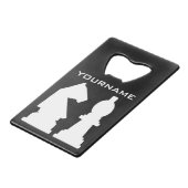 CHESS aangepaste monogram- en kleurflesopener Creditkaart Flessenopener (Voorkant Gekanteld)
