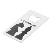 CHESS aangepaste monogram- en kleurflesopener Creditkaart Flessenopener (Achterkant Gekanteld)