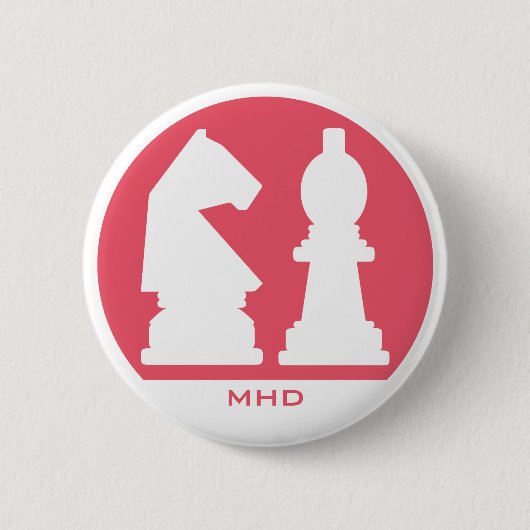 CHESS aangepaste monogram- en kleurknoppen Ronde Button 5,7 Cm (Voorkant)