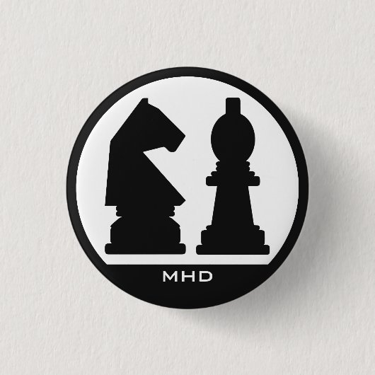 CHESS aangepaste monogram knoppen Ronde Button 3,2 Cm (Voorkant)