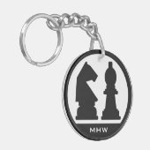CHESS aangepaste monogram sleutelketen Sleutelhanger (Voorkant Links)