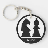 CHESS aangepaste monogram sleutelketen Sleutelhanger (Voorkant)
