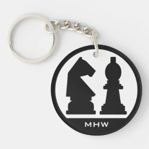 CHESS aangepaste monogram sleutelketen Sleutelhanger