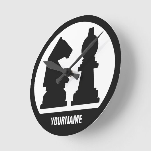 CHESS aangepaste monogram wandklokken (Hoek)