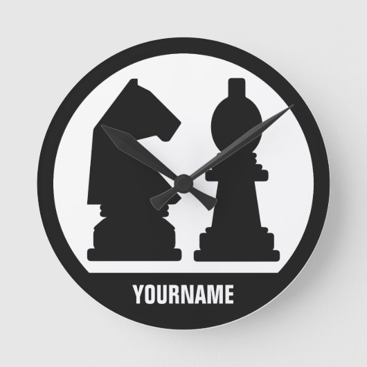 CHESS aangepaste monogram wandklokken (Voorkant)