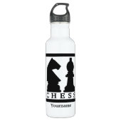 CHESS aangepaste monogram waterflessen Waterfles (Voorkant)