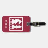 CHESS aangepaste tekst en kleuren bagagelabel (Voorkant horizontaal)