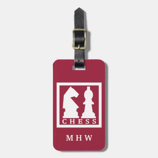 CHESS aangepaste tekst en kleuren bagagelabel (Voorkant verticaal)