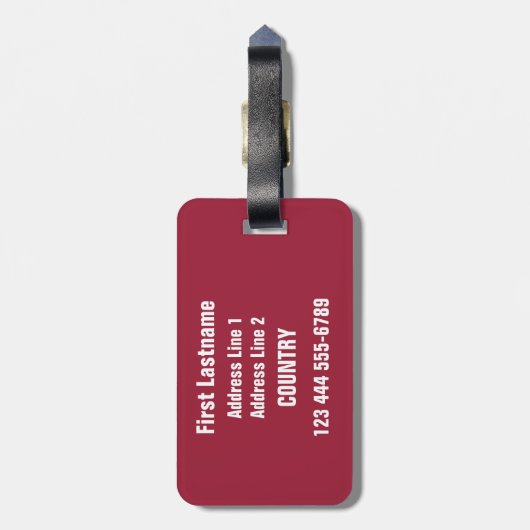 CHESS aangepaste tekst en kleuren bagagelabel (Achterkant verticaal)