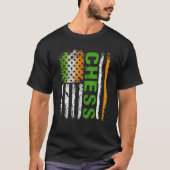 Chess American Flag Distress St Patrick's Day T-shirt (Voorkant)