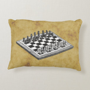 Chess and Chess Board  WBG Verstoord Decoratief Kussen