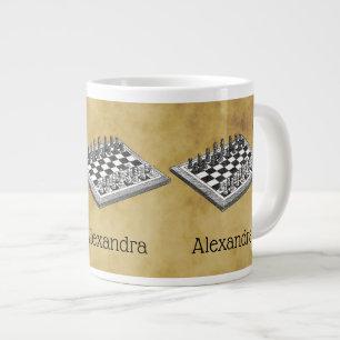 Chess and Chess Board  WBG Verstoord Grote Koffiekop