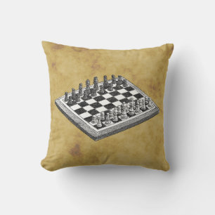 Chess and Chess Board  WBG Verstoord Kussen