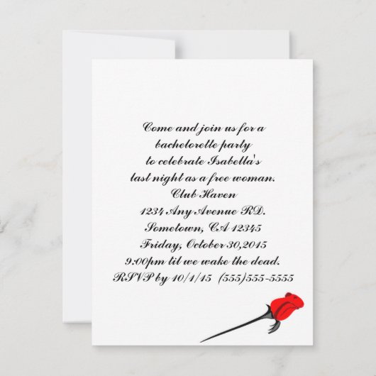 Chess and Rozen Gothic Wedding Kaart (Achterkant)