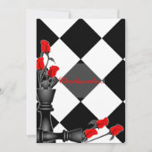 Chess and Rozen Gothic Wedding Kaart (Voorkant)